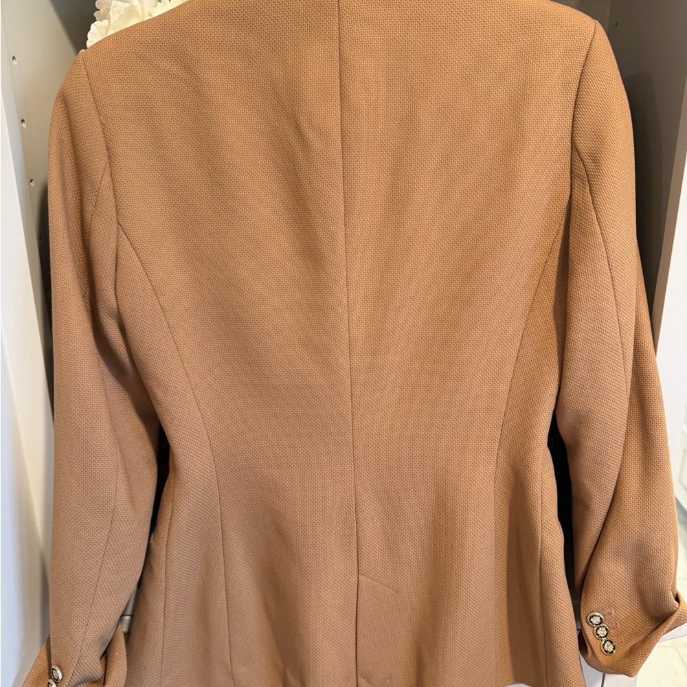 Zara Women's Camel Double-Breasted Blazer - Picture 3 of 4